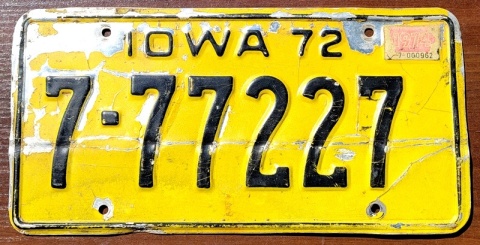 Iowa 1972 - 777 - tablica z USA