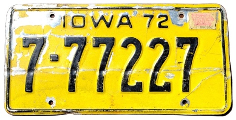 Iowa 1972 - 777 - tablica z USA