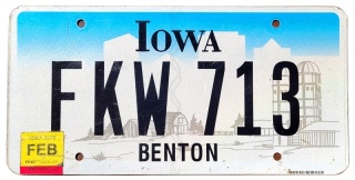Iowa 2019 - tablica z USA