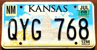 Kansas 2008 - tablica z USA