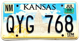 Kansas 2008 - tablica z USA