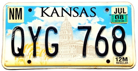 Kansas 2008 - tablica z USA