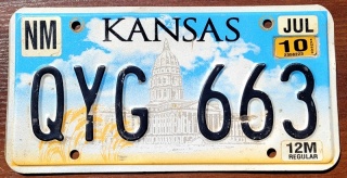 Kansas 2010 - tablica z USA