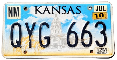 Kansas 2010 - tablica z USA