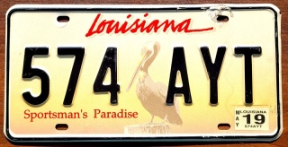 Louisiana 2019 - tablica z USA