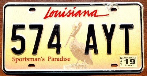 Louisiana 2019 - tablica z USA