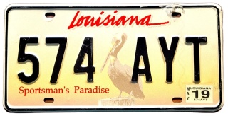 Louisiana 2019 - tablica z USA