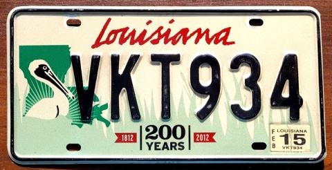Louisiana 2015 - tablica z USA