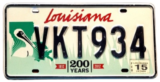 Louisiana 2015 - tablica z USA