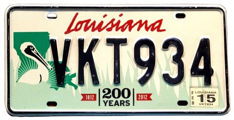 Louisiana 2015 - tablica z USA