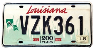 Louisiana 2018 - tablica z USA