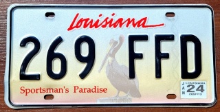 Louisiana 2024 - tablica z USA