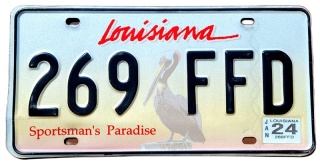 Louisiana 2024 - tablica z USA