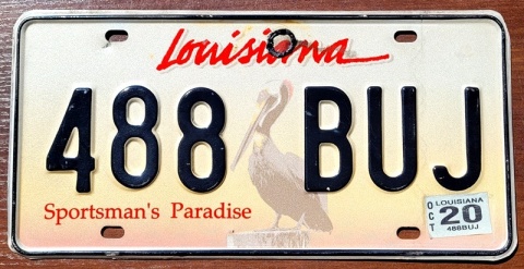 Louisiana 2020 - tablica z USA