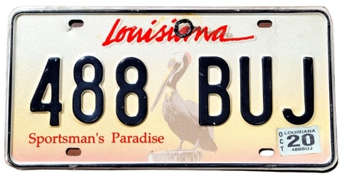 Louisiana 2020 - tablica z USA