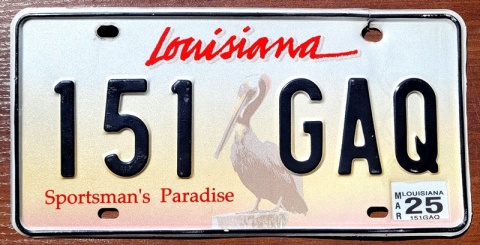 Louisiana 2025 - tablica z USA