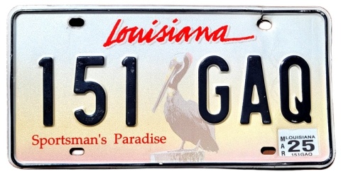Louisiana 2025 - tablica z USA