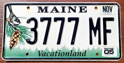 Maine 2005 - 777 - tablica z USA