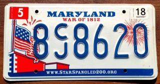 Maryland 2018 - tablica z USA