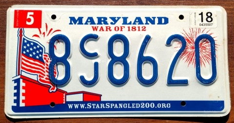 Maryland 2018 - tablica z USA