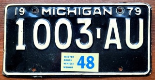 Michigan 1979 - tablica z USA