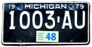 Michigan 1979 - tablica z USA