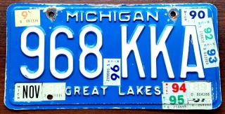 Michigan 1990/95 - tablica z USA
