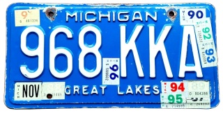 Michigan 1990/95 - tablica z USA