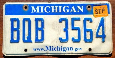 Michigan 2015 - tablica z USA