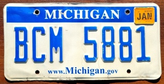 Michigan 2015 - tablica z USA