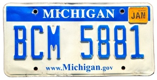 Michigan 2015 - tablica z USA