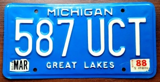Michigan 1988 - tablica z USA