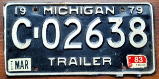 Michigan 1979/83 - tablica z USA