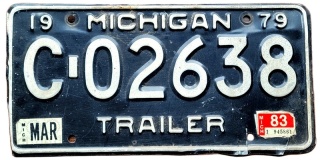 Michigan 1979/83 - tablica z USA