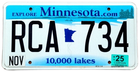 Minnesota 2025 - tablica z USA