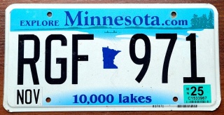 Minnesota 2025 - tablica z USA
