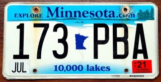 Minnesota 2021 - tablica z USA