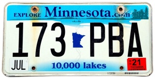Minnesota 2021 - tablica z USA