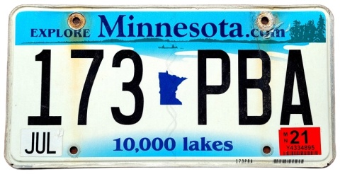 Minnesota 2021 - tablica z USA