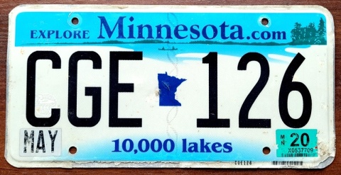 Minnesota 2020 - tablica z USA