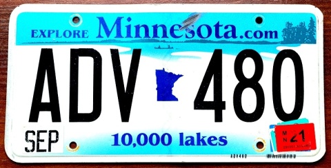 Minnesota 2021 - tablica z USA