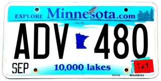Minnesota 2021 - tablica z USA