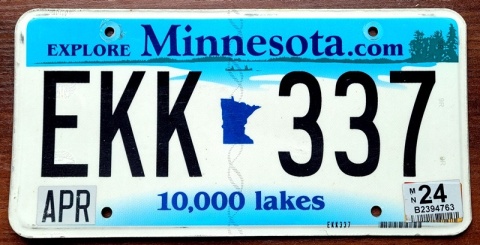Minnesota 2024 - tablica z USA