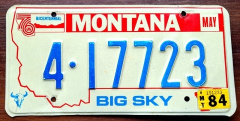 Montana 1976/84 - tablica z USA