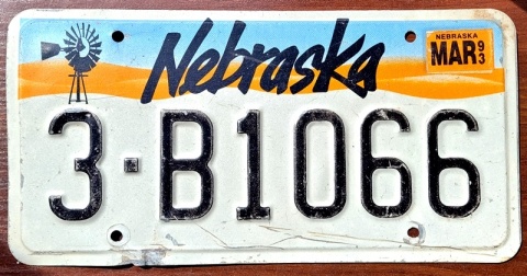 Nebraska 1993 - tblica z USA