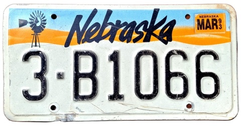 Nebraska 1993 - tblica z USA