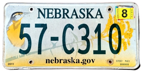 Nebraska 2017 - tablica z USA