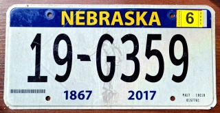 Nebraska 2021 - tablica z USA
