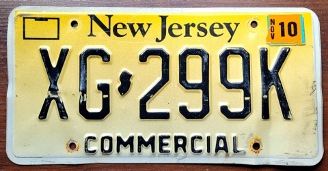 New Jersey 2010 - tablica z USA