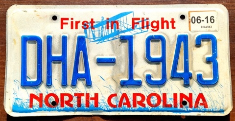North Carolina 2016 - tablica z USA